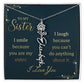 To My Sister, I Smile Because You Are My Sister - Flower Name Necklace - Gift for Sister