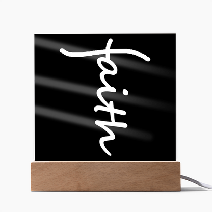 Faith (White) - Acrylic Square Plaque - Gift for Her - Gift for Him