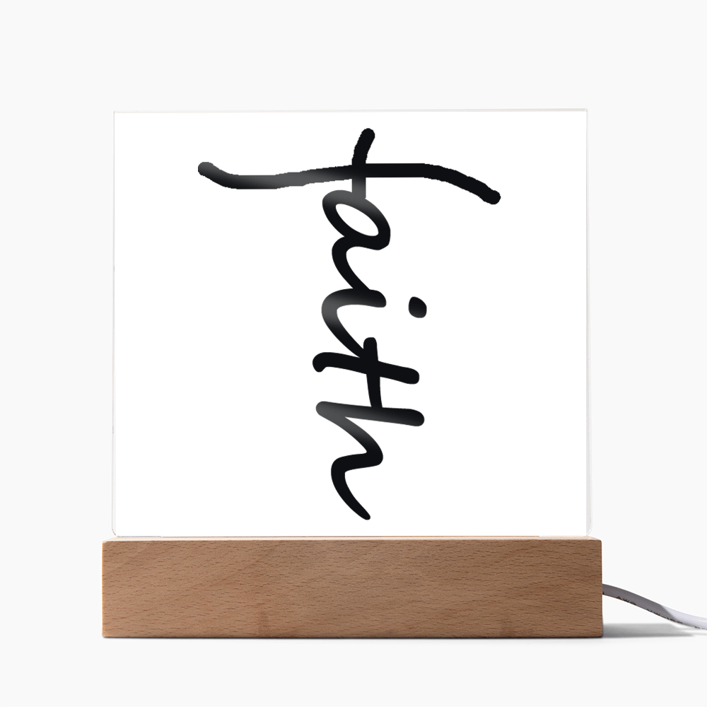 Faith (Black) - Acrylic Square Plaque - Gift for Her - Gift for Him