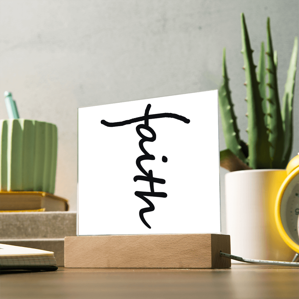Faith (Black) - Acrylic Square Plaque - Gift for Her - Gift for Him