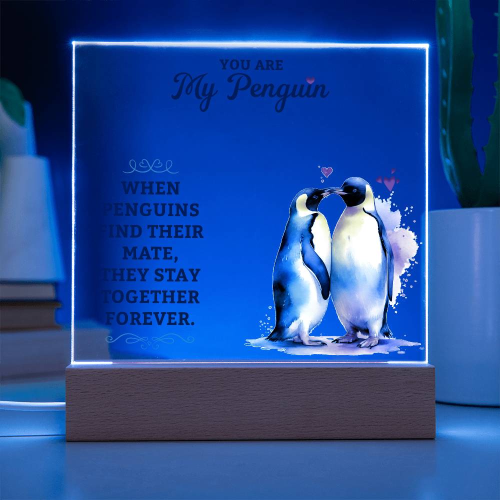 You Are My Penguin - Acrylic Square Plaque - Gift for Wife