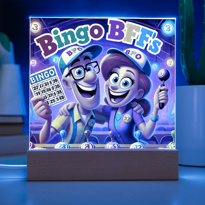 Bingo BFFS Acrylic Square Plaque – Gift for Her - Gift for Him