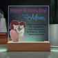 To My Mom, Happy Mother's Day! - Thank You For Being My Superhero - Acrylic Square Plaque - Gift for Mom