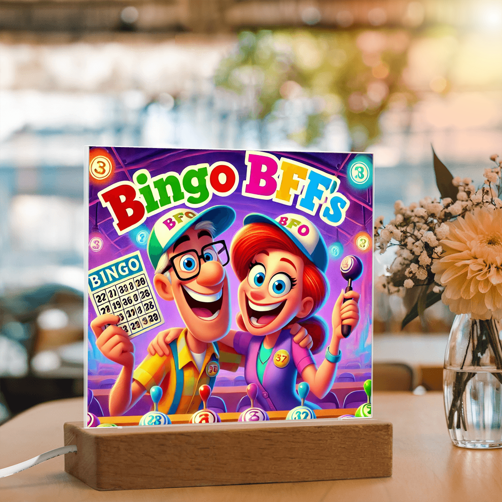 Bingo BFFS Acrylic Square Plaque – Gift for Her - Gift for Him