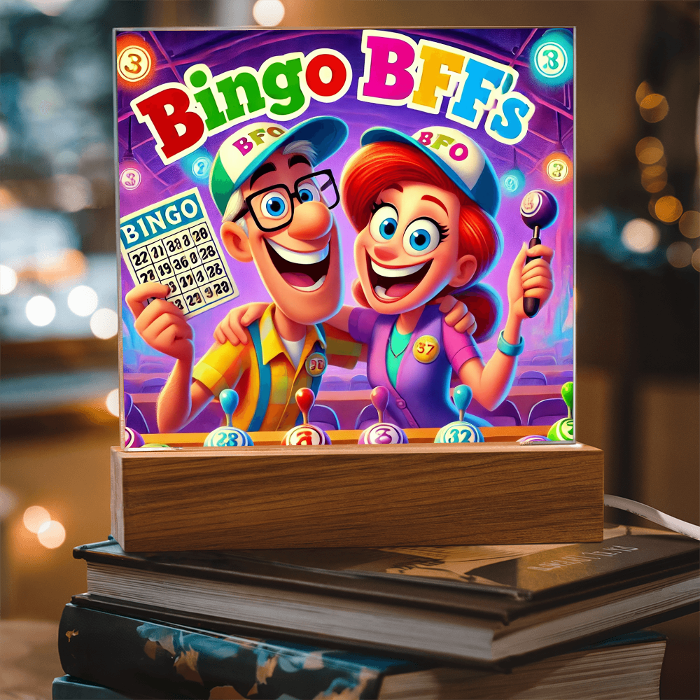 Bingo BFFS Acrylic Square Plaque – Gift for Her - Gift for Him