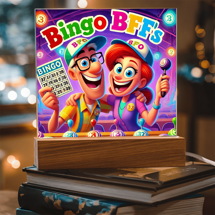 Bingo BFFS Acrylic Square Plaque – Gift for Her - Gift for Him