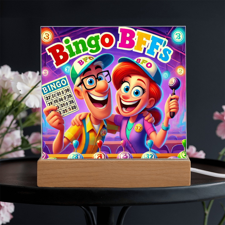 Bingo BFFS Acrylic Square Plaque – Gift for Her - Gift for Him