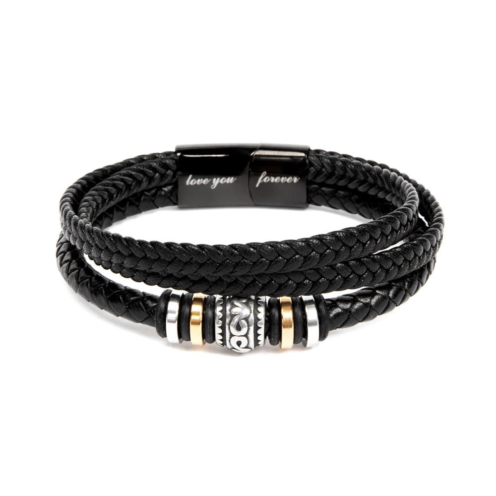 To My Son, I Don't Think That I Could Be More Proud Of You. You're An Awesome Father & An Amazing Son! - Happy Father's Day! - Men's "Love You Forever" Bracelet - Gift for Son