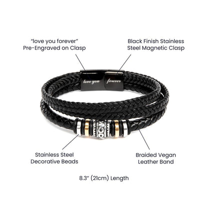 To My Dad, I Would Not Be Who I Am Today Without You - Happy Father's Day - Men's "Love You Forever" Bracelet - Gift for Dad