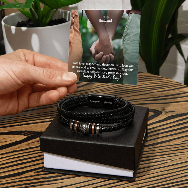 To My Husband, With Love, Respect &amp; Devotion I Will Love You Till The End Of Time My Dear Husband – Love You Forever Bracelet – Gift for Husband