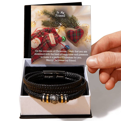 To My Friend, I Wish That You Are Showered With The Best Of Happiness & Presents To Make It A Perfect Christmas For You - Merry Christmas - Love You Forever Bracelet - Gift for Friend