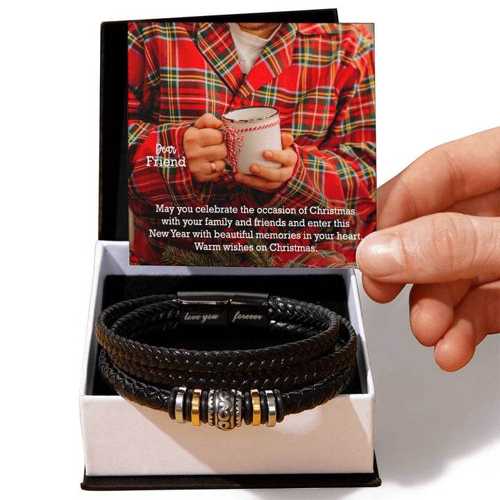 Dear Friend, May You Celebrate The Occasion Of Christmas With Your Family &amp; Friends – Merry Christmas – Love You Forever Bracelet – Gift for Friend