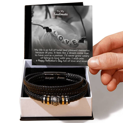 To My Soulmate, My Life Is So Full Of Tunes & Pleasant Memories Because Of You - Happy Valentine's Day - Love You Forever Bracelet - Gift for Soulmate