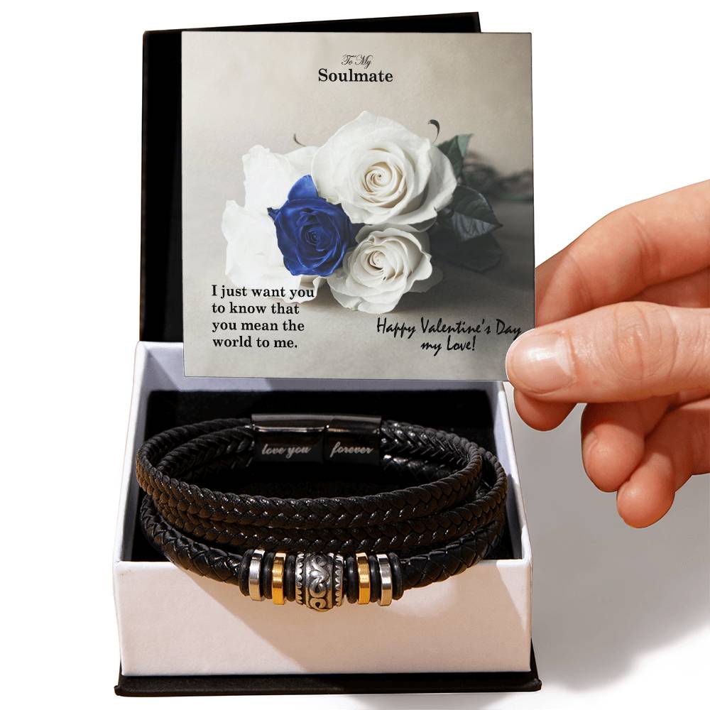 To My Soulmate, I Just Want You To Know That You Mean The World To Me - Happy Valentine's Day - Love You Forever Bracelet - Gift for Soulmate