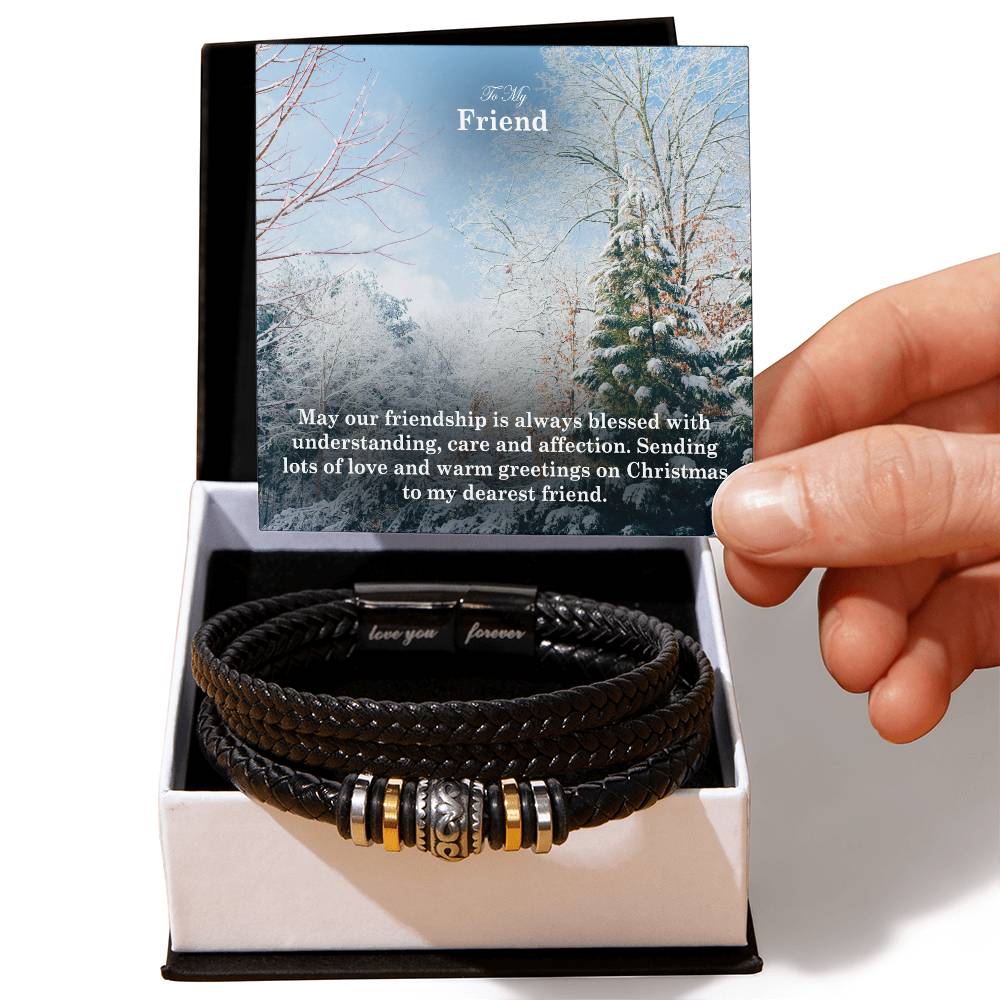 To My Friend, May Our Friendship Is Always Blessed With Understanding, Care & Affection - Merry Christmas - Love You Forever Bracelet - Gift for Friend