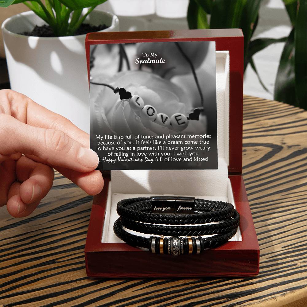 To My Soulmate, My Life Is So Full Of Tunes & Pleasant Memories Because Of You - Happy Valentine's Day - Love You Forever Bracelet - Gift for Soulmate