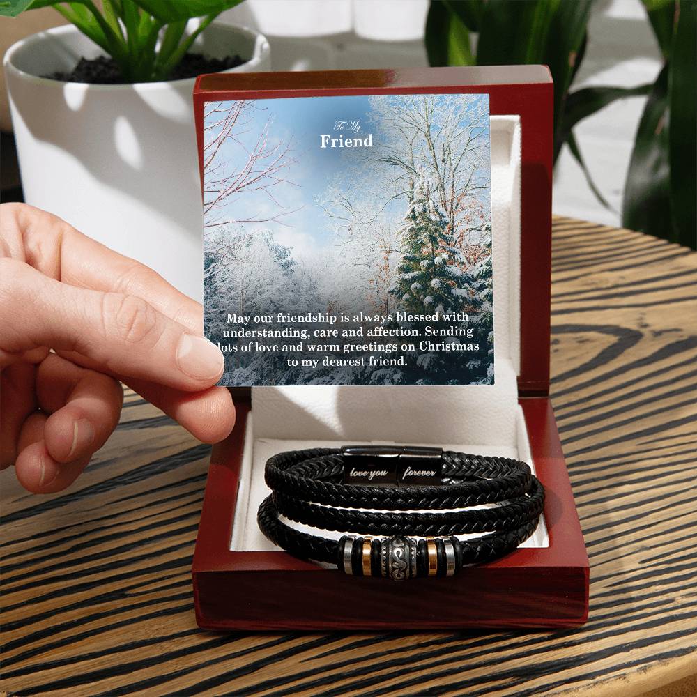 To My Friend, May Our Friendship Is Always Blessed With Understanding, Care & Affection - Merry Christmas - Love You Forever Bracelet - Gift for Friend