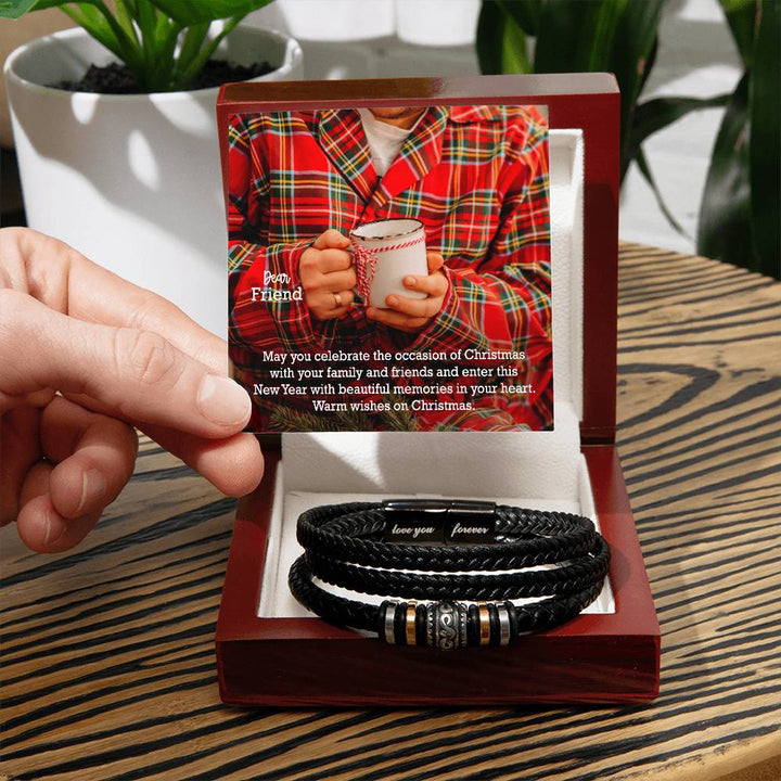 Dear Friend, May You Celebrate The Occasion Of Christmas With Your Family &amp; Friends – Merry Christmas – Love You Forever Bracelet – Gift for Friend