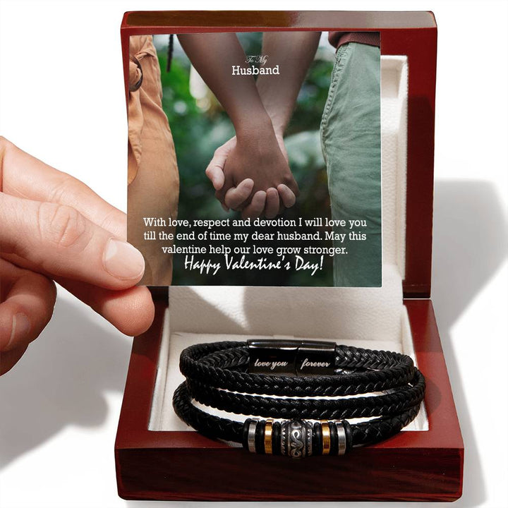 To My Husband, With Love, Respect &amp; Devotion I Will Love You Till The End Of Time My Dear Husband – Love You Forever Bracelet – Gift for Husband
