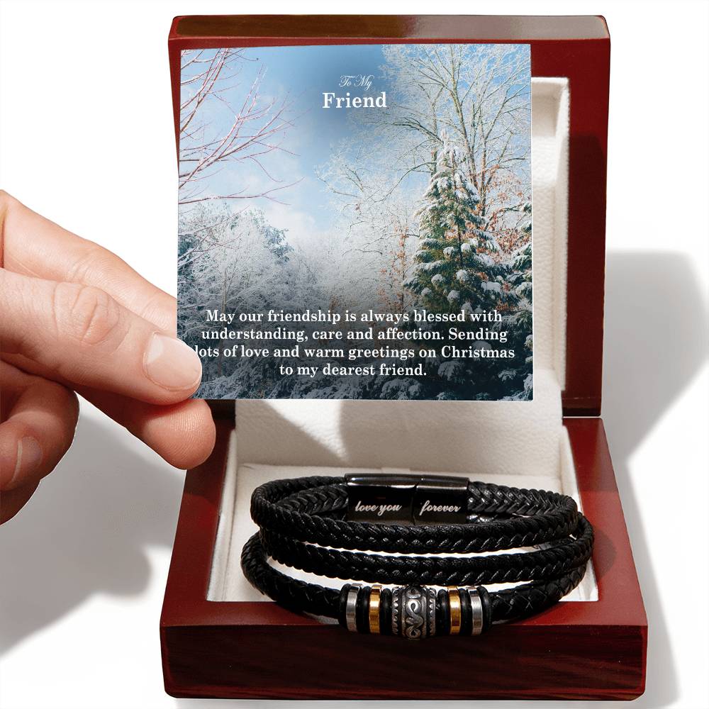 To My Friend, May Our Friendship Is Always Blessed With Understanding, Care & Affection - Merry Christmas - Love You Forever Bracelet - Gift for Friend