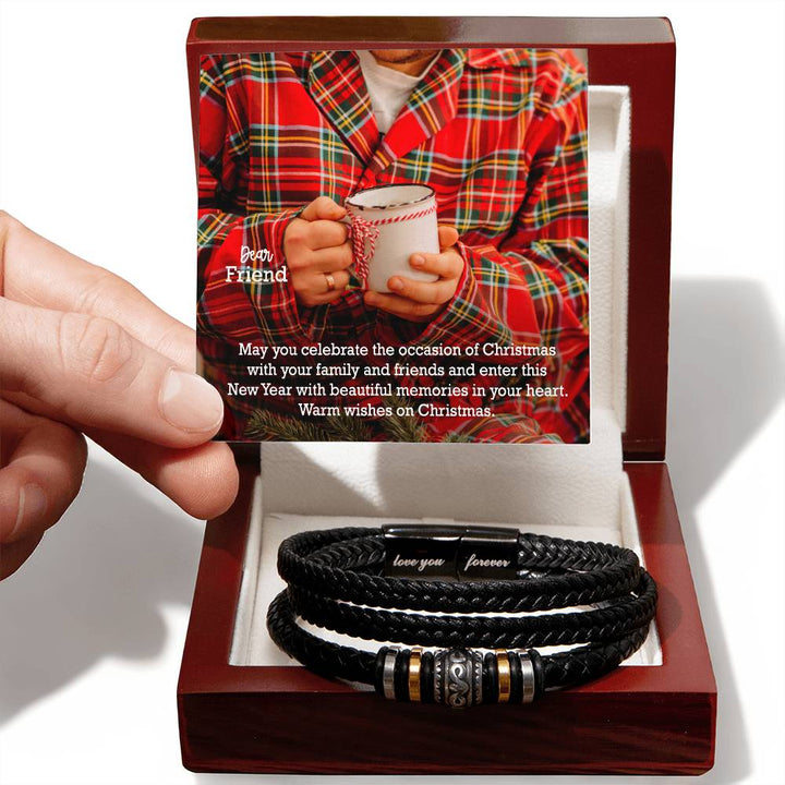 Dear Friend, May You Celebrate The Occasion Of Christmas With Your Family &amp; Friends – Merry Christmas – Love You Forever Bracelet – Gift for Friend