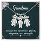 Grandma, You Are The Epitome Of Grace, Elegance, & Strength - Kid Charm Necklace (w/MC) - Gift for Grandma