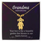Grandma, Your Love Is Like A Beautiful Garden That Blooms In Our Hearts Forever - Kid Charm Necklace (w/MC) - Gift for Grandma