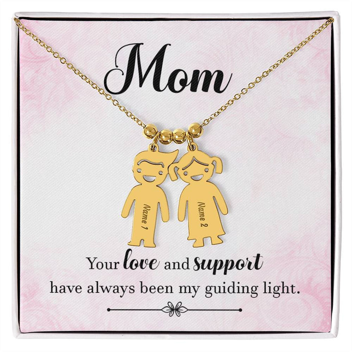 Mom, Your Love &amp; Support Have Always Been My Guiding Light – Kid Charm Necklace – Gift for Mom