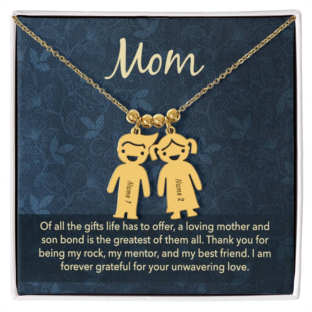 Mom, Of All The Gifts Life Has To Offer, A Loving Mother &amp; Son Bond Is The Greatest Of Them All Kid Charm Necklace – Gift for Mom