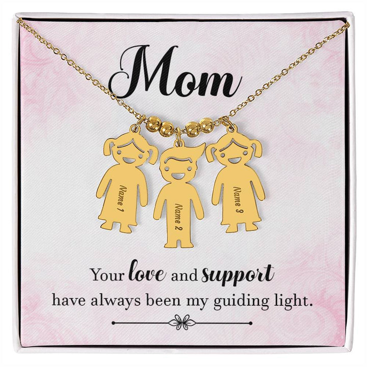 Mom, Your Love &amp; Support Have Always Been My Guiding Light – Kid Charm Necklace – Gift for Mom