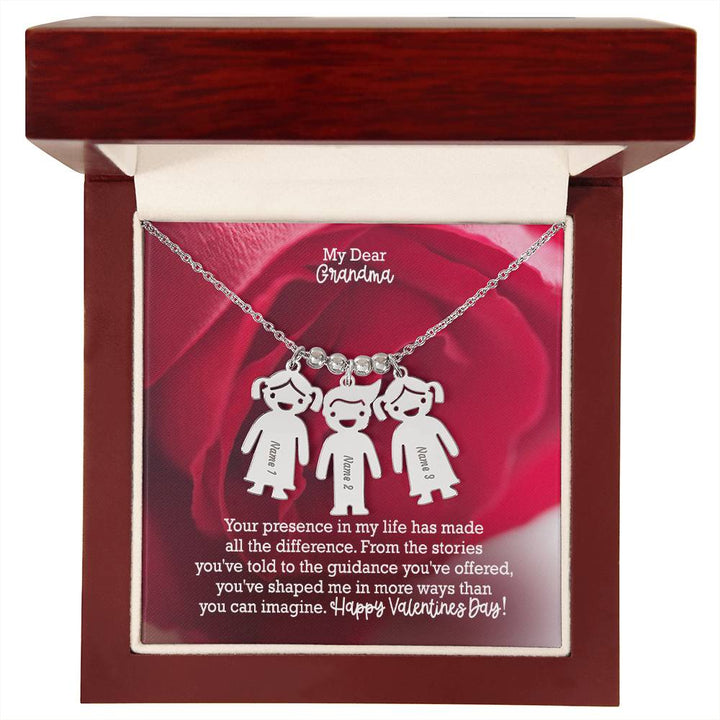 My Dear Grandma, Your Presence In My Life Has Made All The Difference Kid Charm Necklace – Gift for Grandma