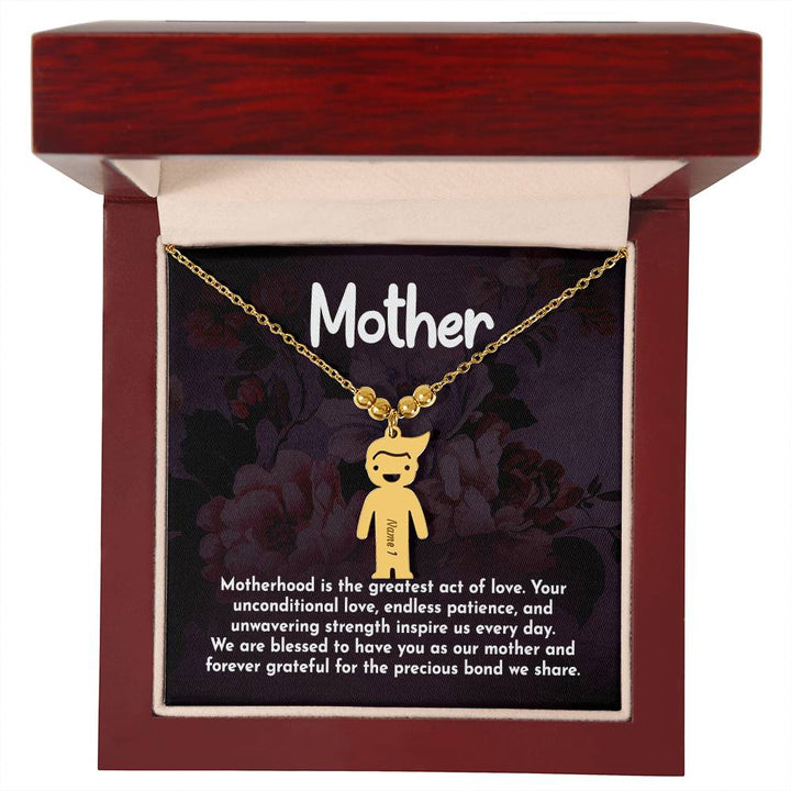 Mother, Motherhood Is The Greatest Act Of Love Kid Charm Necklace – Gift for Mom