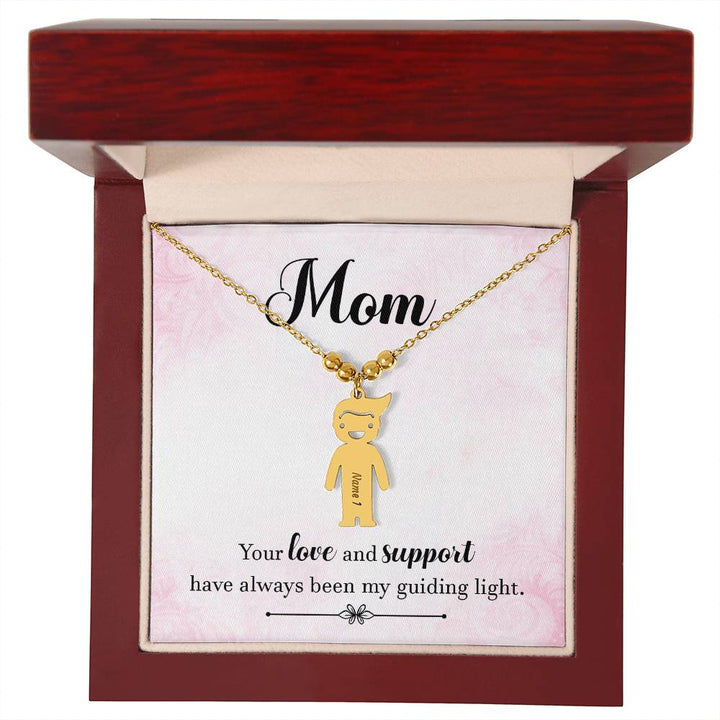 Mom, Your Love &amp; Support Have Always Been My Guiding Light – Kid Charm Necklace – Gift for Mom