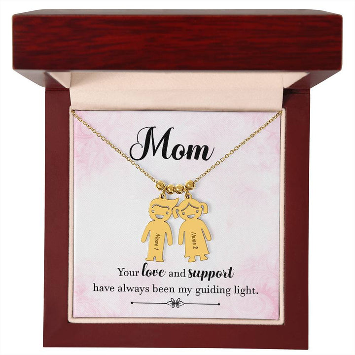 Mom, Your Love &amp; Support Have Always Been My Guiding Light – Kid Charm Necklace – Gift for Mom