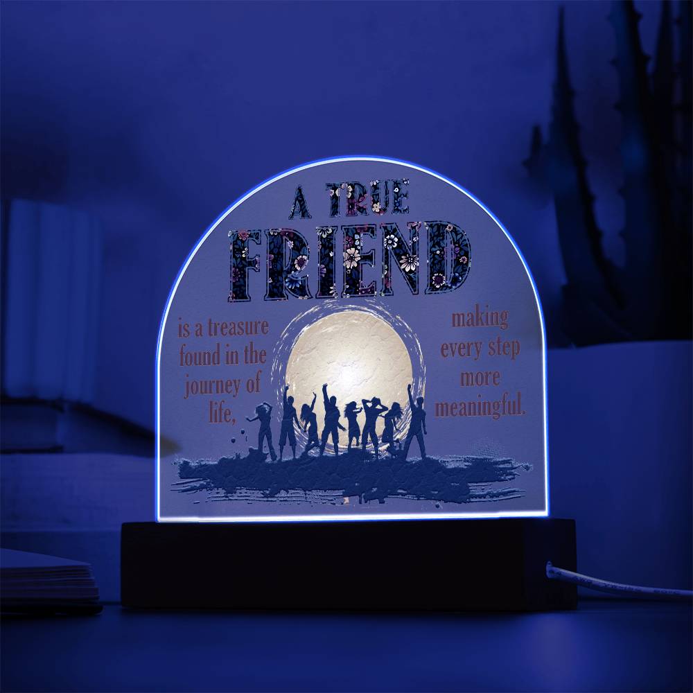 A True Friend Is A Treasure Found In The Journey Of Life, Making Every Step More Meaningful – Domed Acrylic Plaque – Gift for Friend