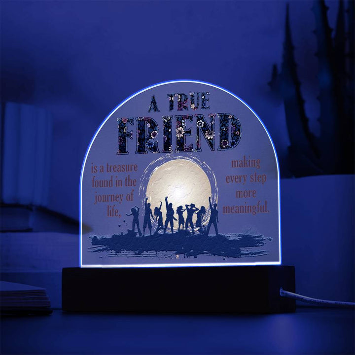 A True Friend Is A Treasure Found In The Journey Of Life, Making Every Step More Meaningful – Domed Acrylic Plaque – Gift for Friend