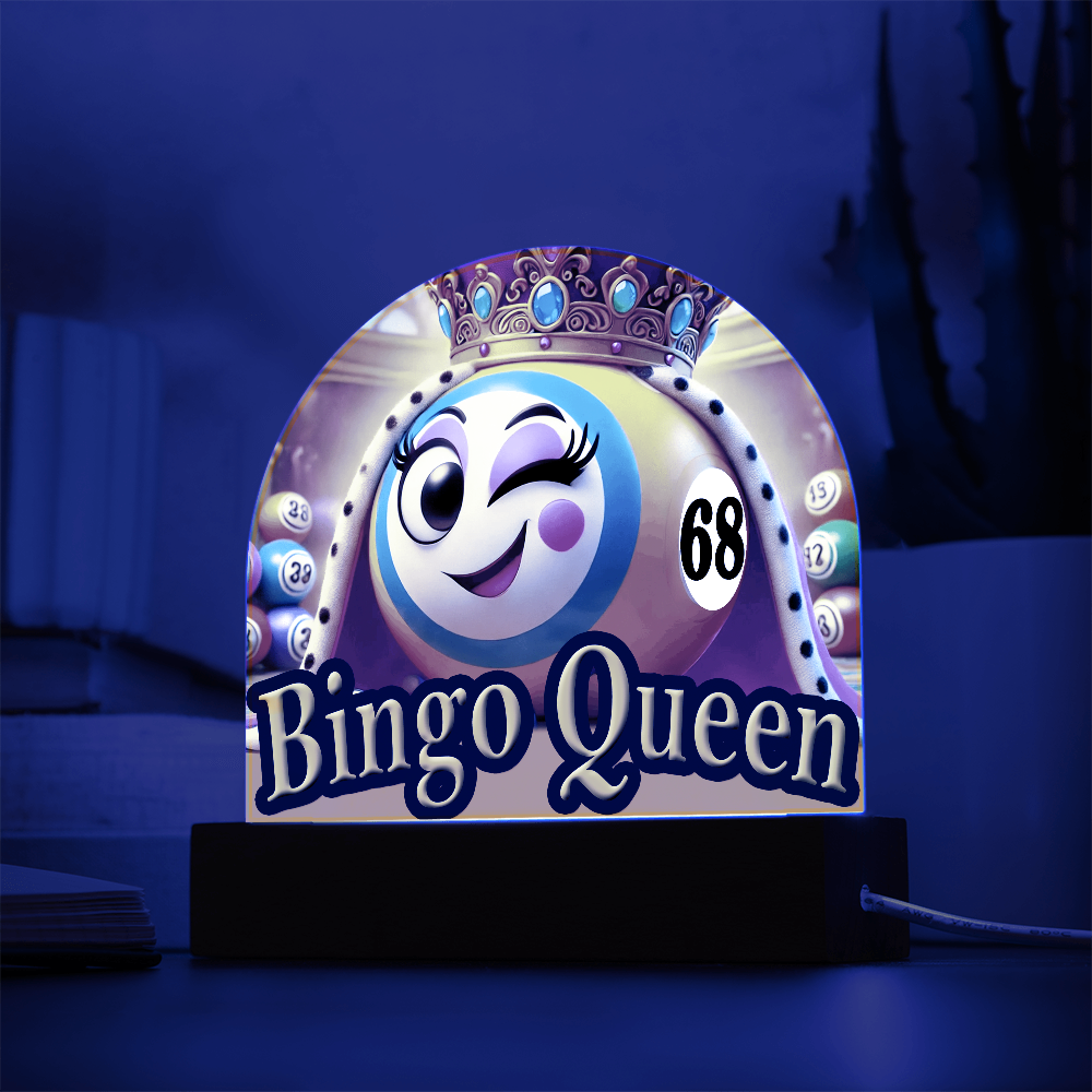 Bingo Queen Acrylic Dome Plaque – Gift for Her