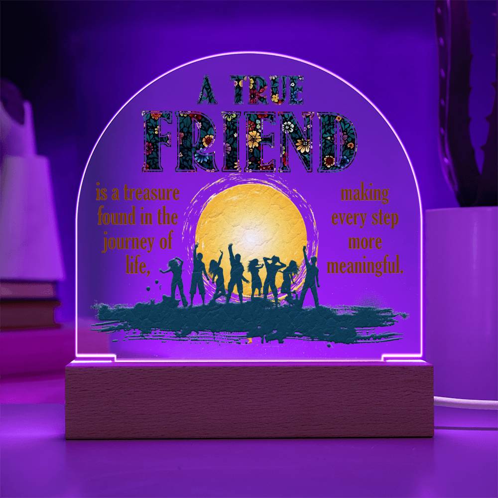 A True Friend Is A Treasure Found In The Journey Of Life, Making Every Step More Meaningful – Domed Acrylic Plaque – Gift for Friend