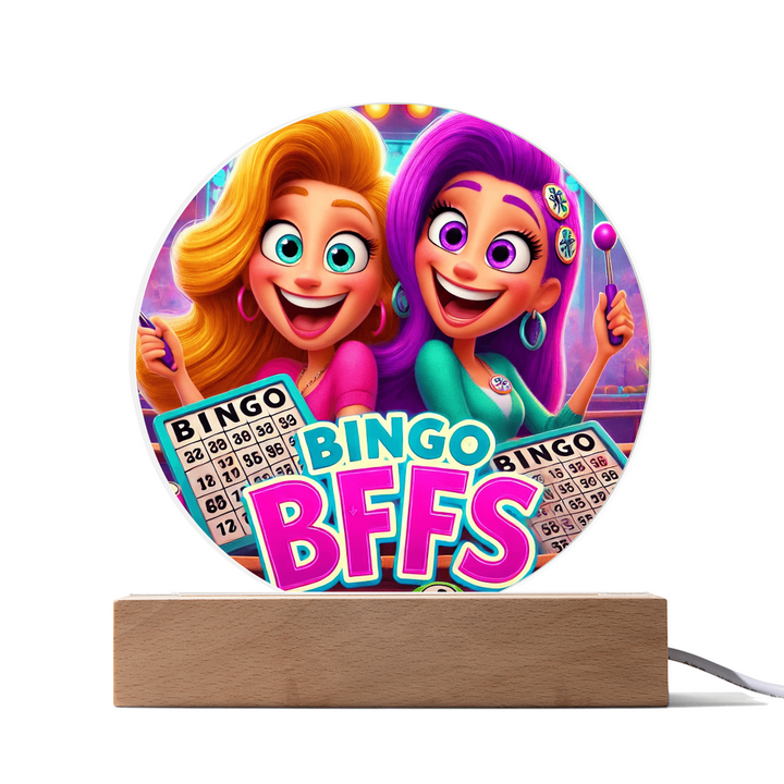 Bingo BFFS Acrylic Circle Plaque – Gift for Her