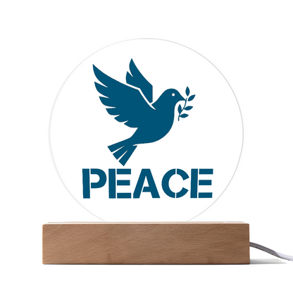 PEACE - Printed Circle Acrylic Plaque - Gift for Her - Gift for Him