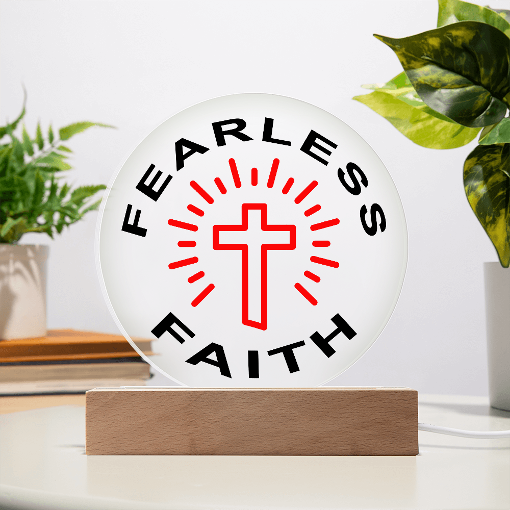 Fearless Faith - Printed Circle Acrylic Plaque - Gift for Her - Gift for Him