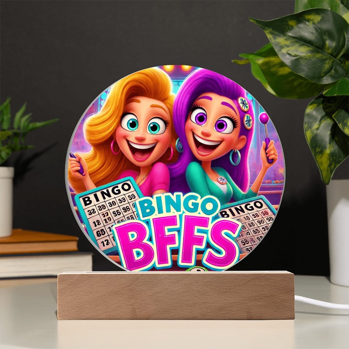 Bingo BFFS Acrylic Circle Plaque – Gift for Her