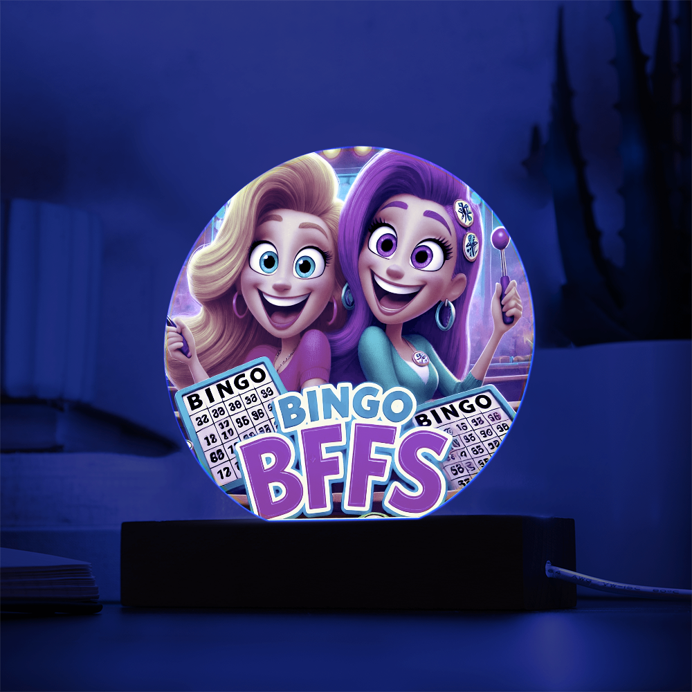Bingo BFFS Acrylic Circle Plaque – Gift for Her