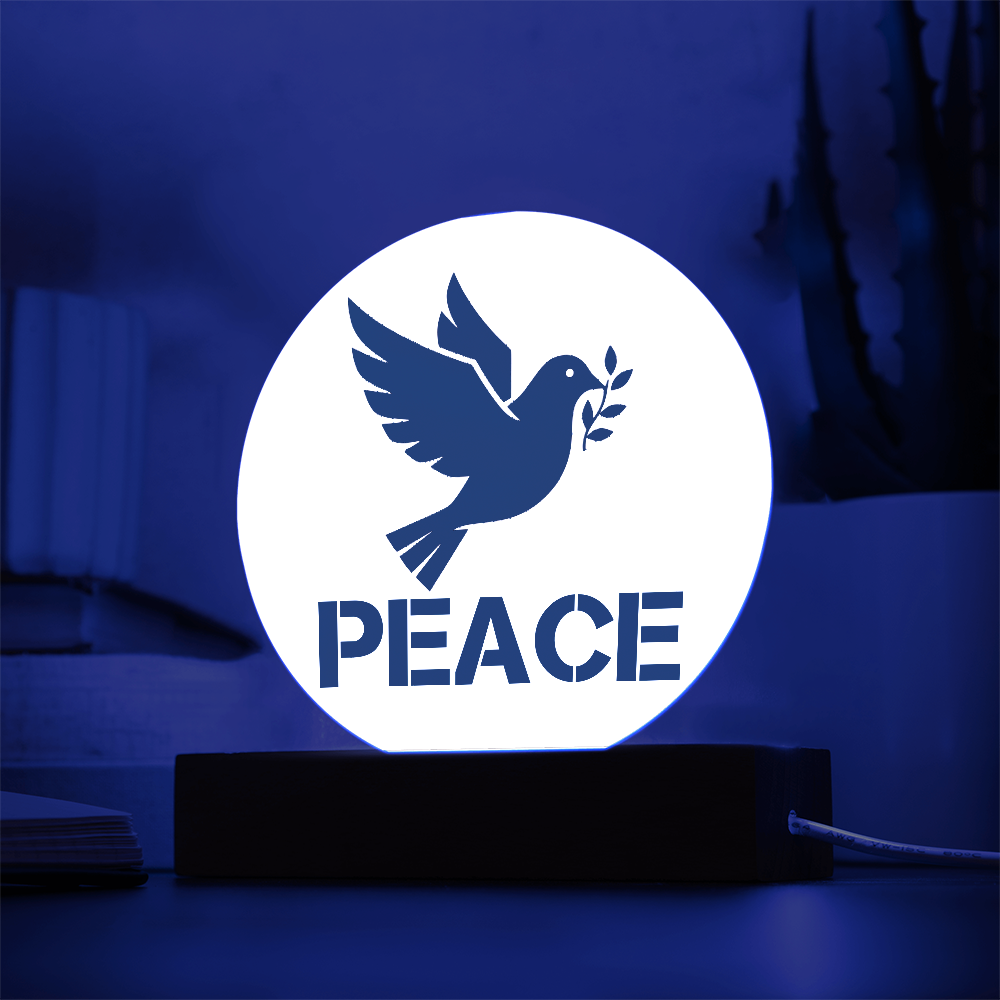 PEACE - Printed Circle Acrylic Plaque - Gift for Her - Gift for Him