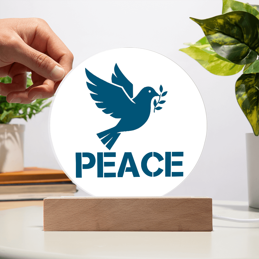 PEACE - Printed Circle Acrylic Plaque - Gift for Her - Gift for Him