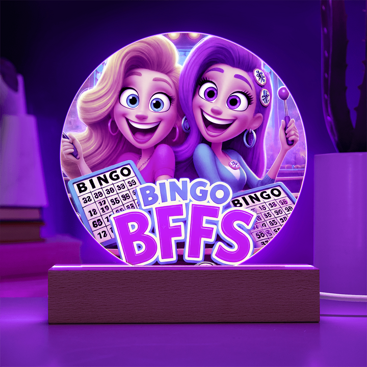 Bingo BFFS Acrylic Circle Plaque – Gift for Her