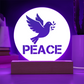 PEACE - Printed Circle Acrylic Plaque - Gift for Her - Gift for Him