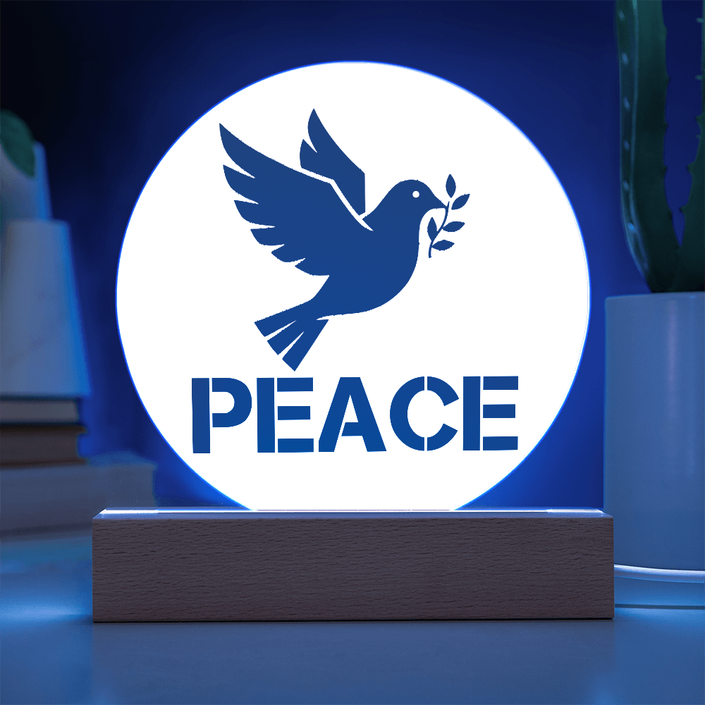 PEACE - Printed Circle Acrylic Plaque - Gift for Her - Gift for Him