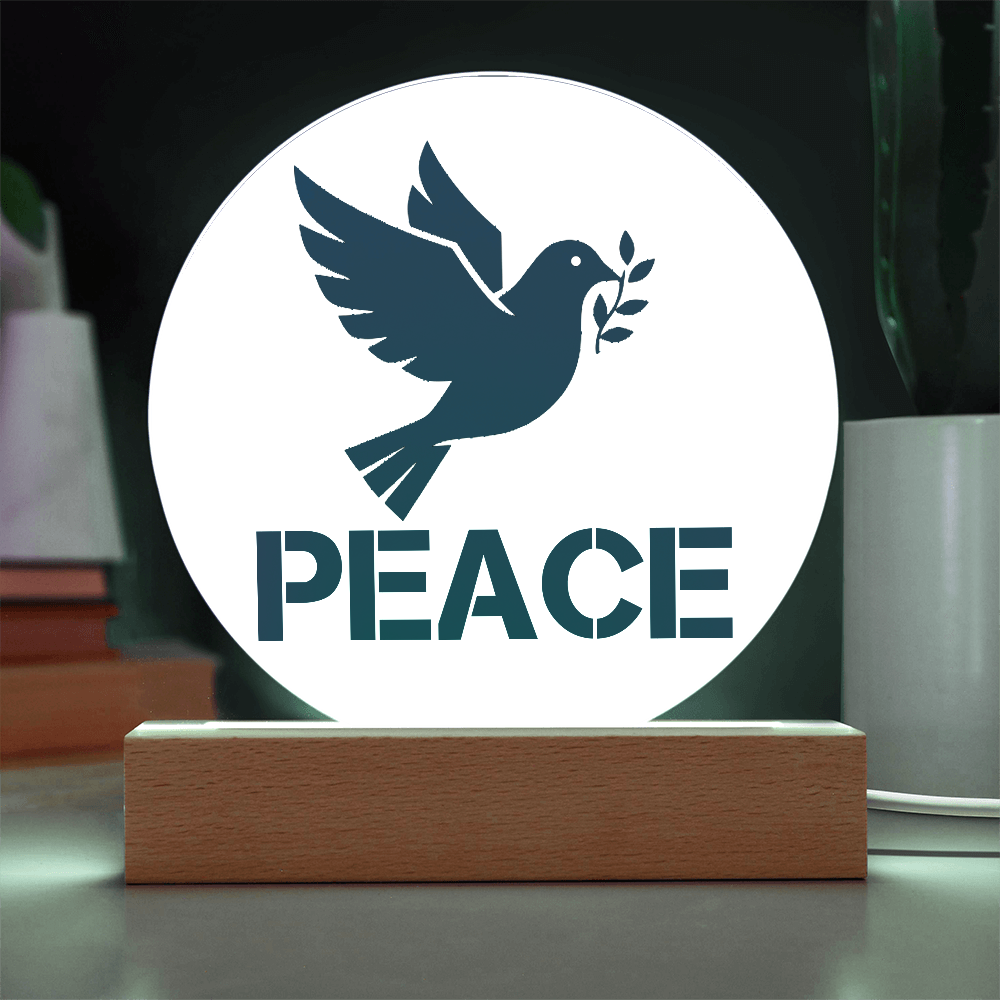 PEACE - Printed Circle Acrylic Plaque - Gift for Her - Gift for Him