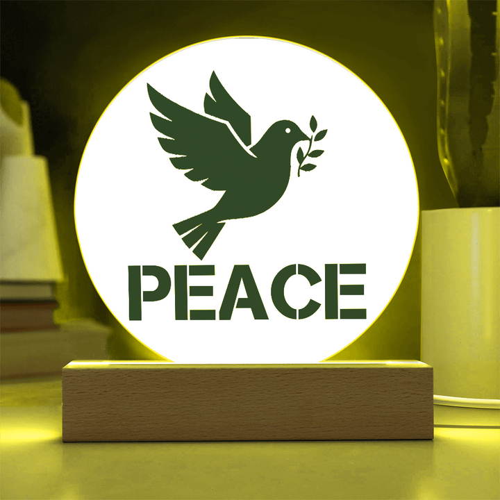 PEACE - Printed Circle Acrylic Plaque - Gift for Her - Gift for Him